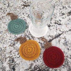 Christmas Ornament Handmade Crochet Cup Coasters
